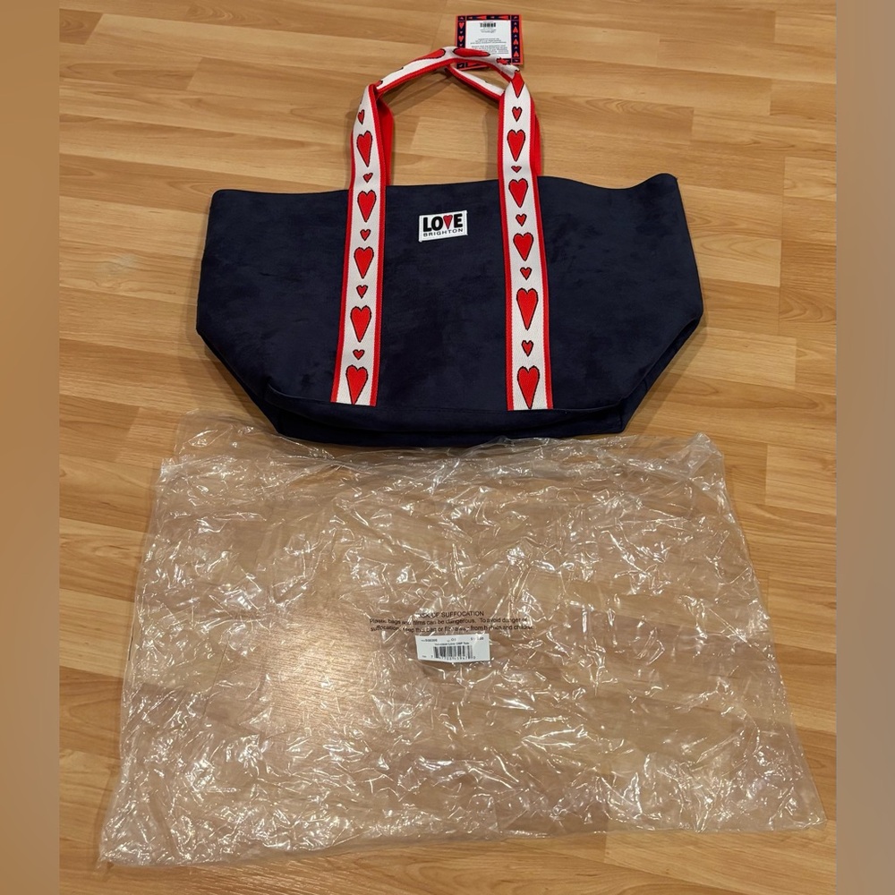 Brighton Love Navy Blue Tote Bag with Heart Strap